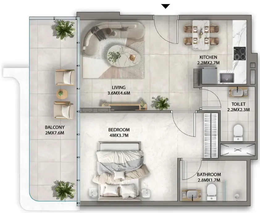 1 bedroom Apartments floor plan at Antalya