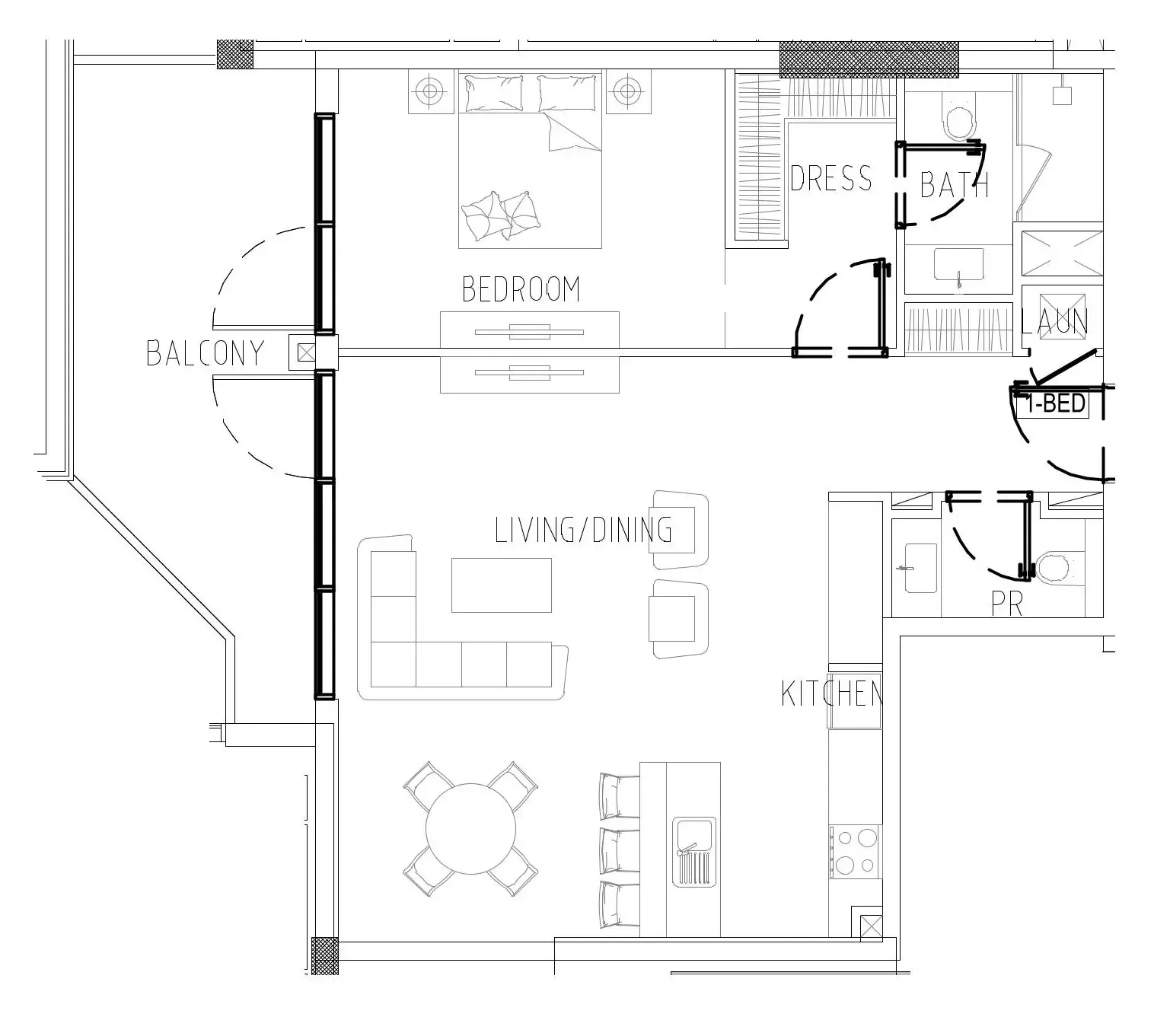1 bedroom Apartments floor plan at Damac Riverside Views