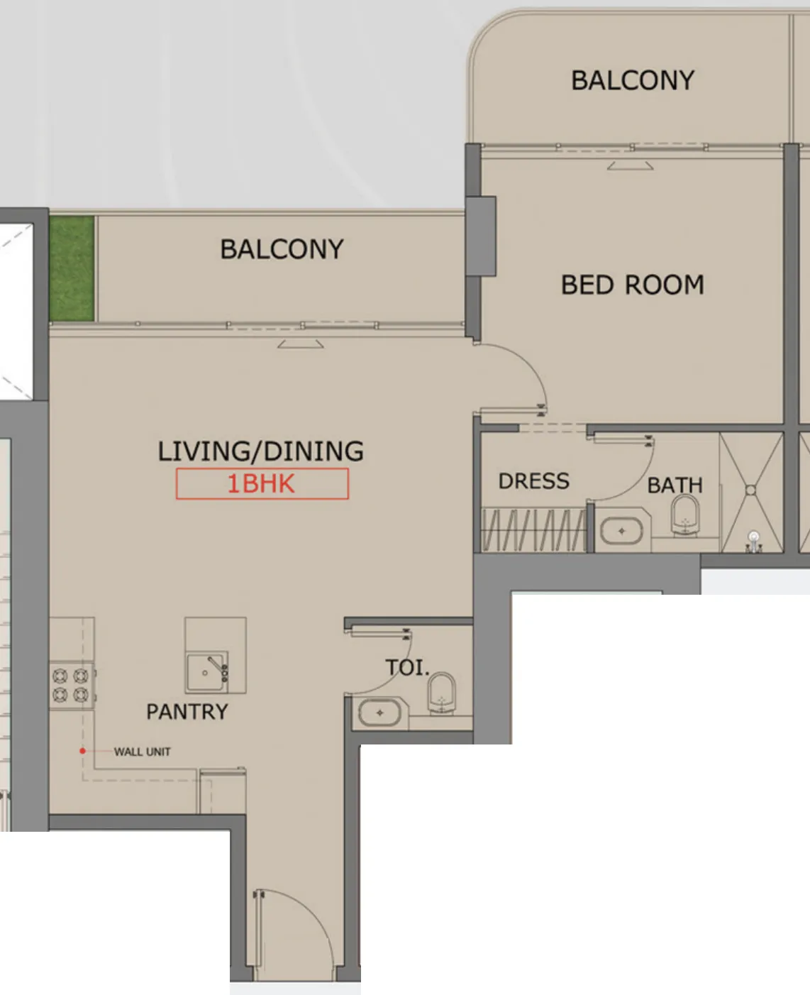 1 bedroom Apartments floor plan at Floarea Skies