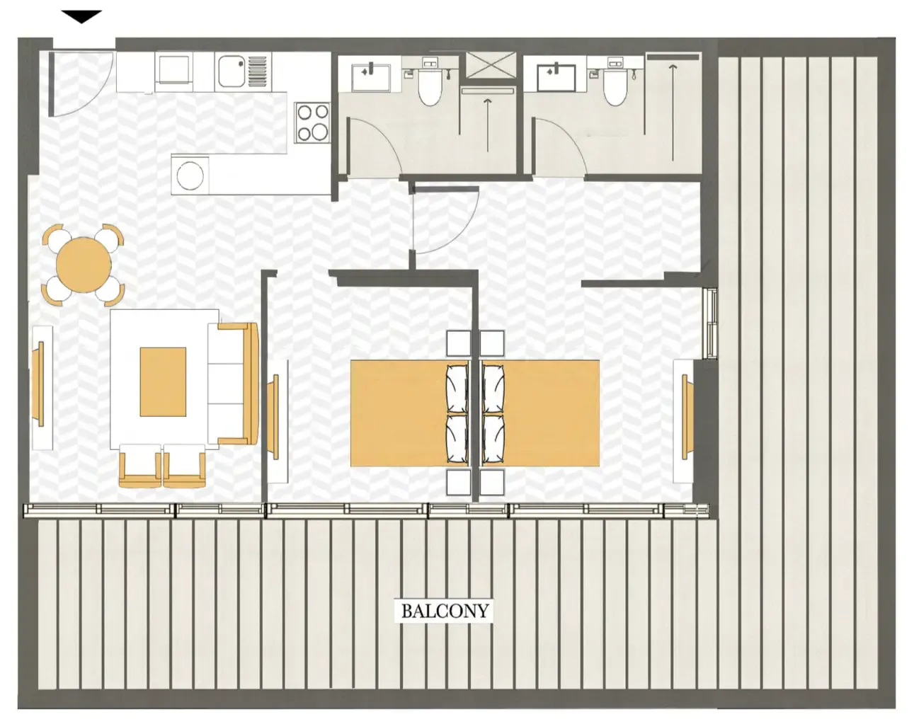 2 bedroom Apartments floor plan at Ashwood Residences