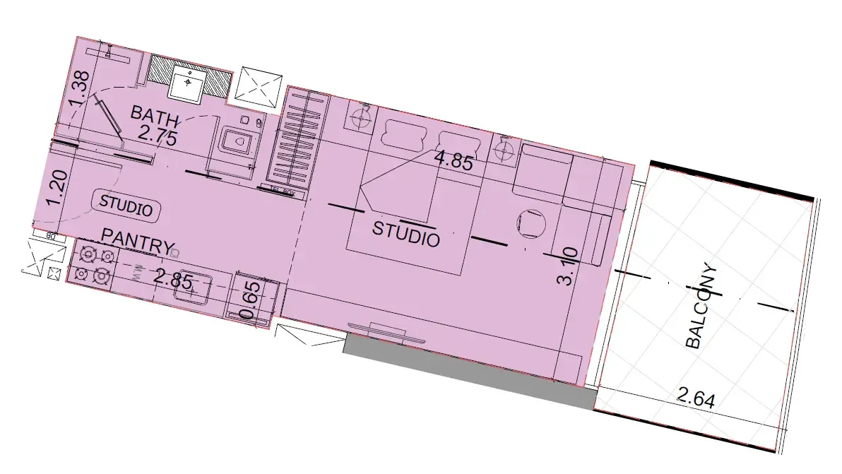 0 bedroom Apartments floor plan at Maybach 6