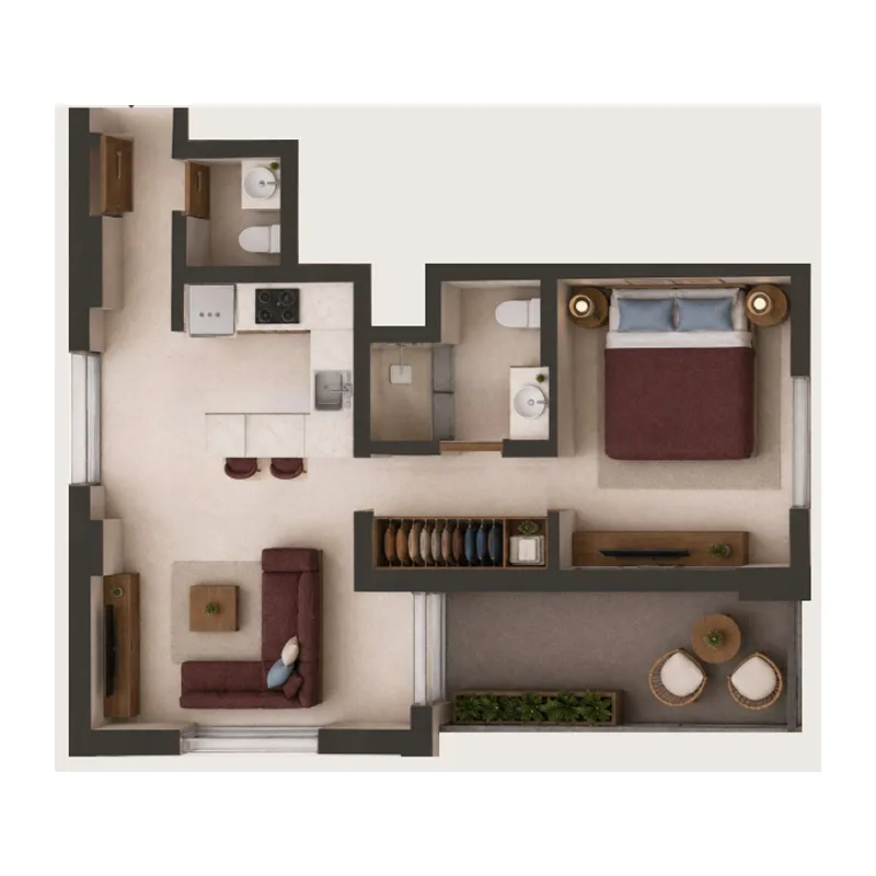1 bedroom Apartments floor plan at Valore