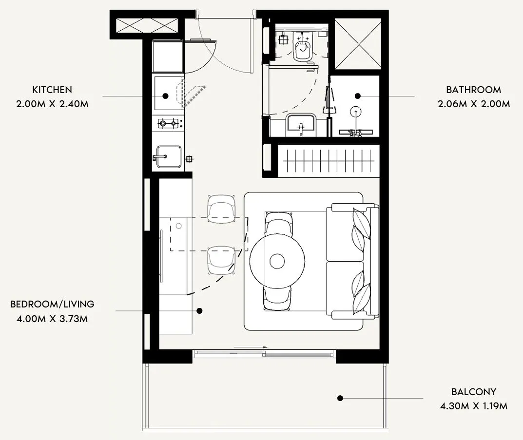 0 bedroom Apartments floor plan at Azizi David
