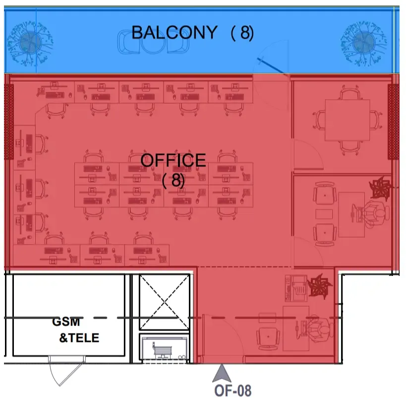  bedroom Office floor plan at Celesto 4