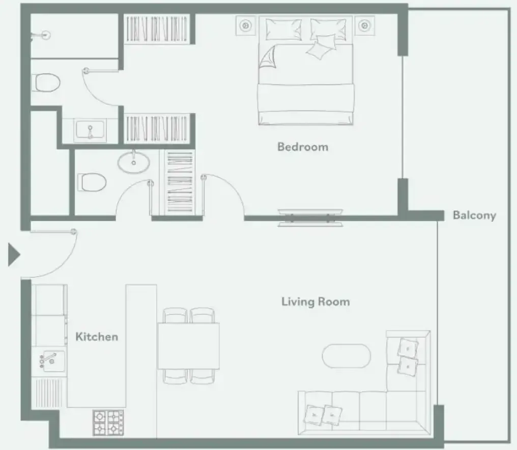 1 bedroom Apartments floor plan at Luma Park Views