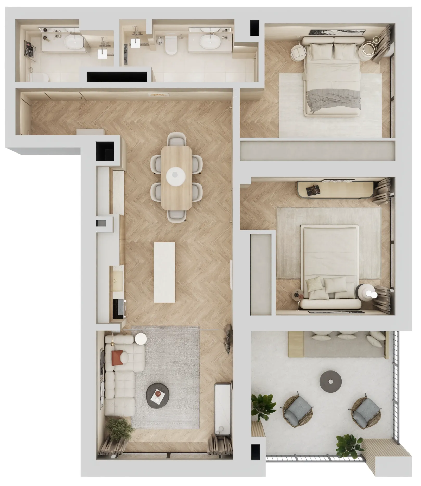 2 bedroom Apartments floor plan at Arisha Terraces