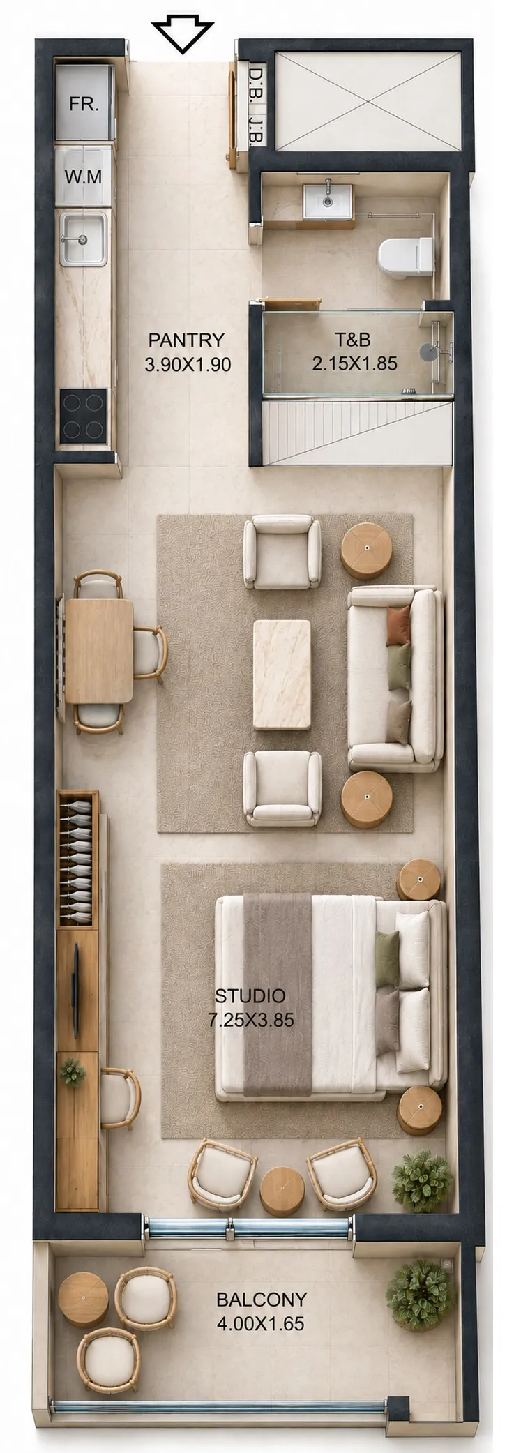 0 bedroom Apartments floor plan at Reeman Residence 02