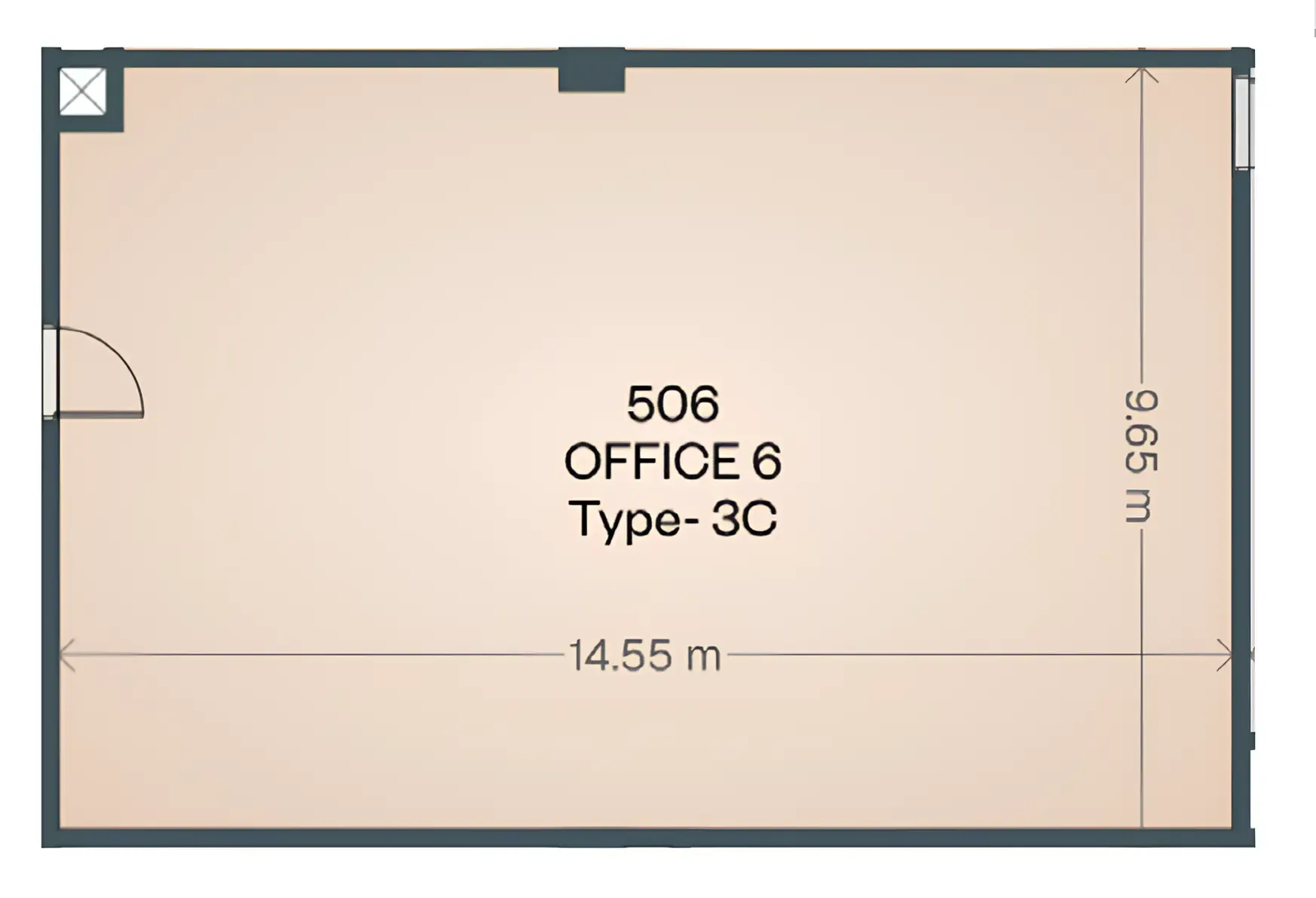  bedroom Office floor plan at HQ by Arista Properties