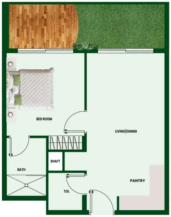 1 bedroom Apartments floor plan at Vincitore Wellness Estate