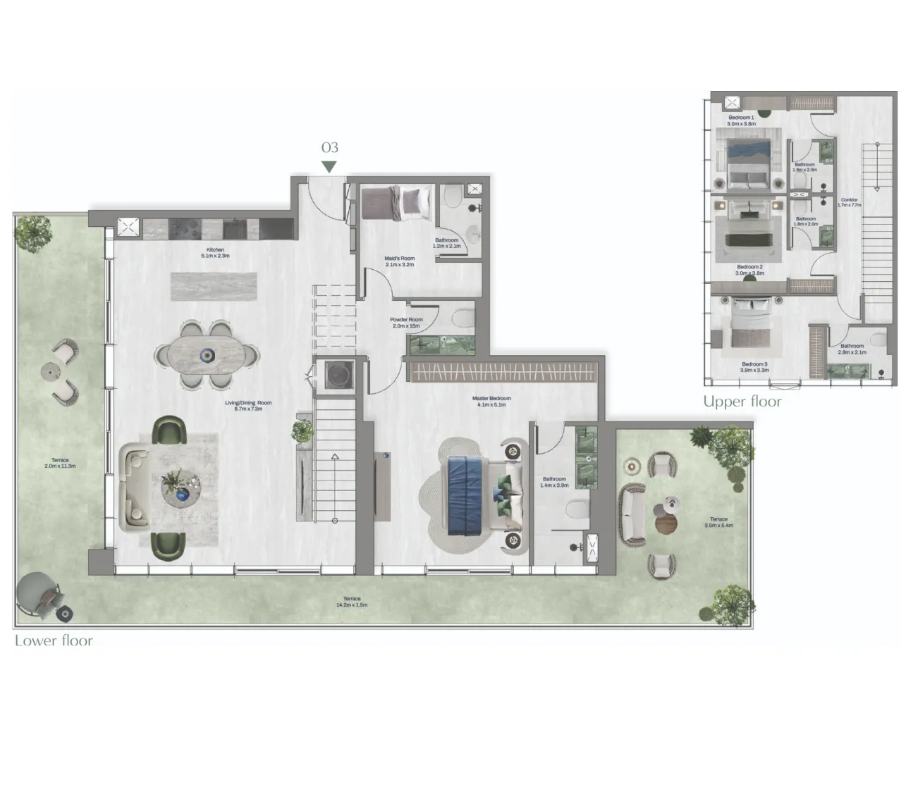 4 bedroom townhouse floor plan at Oceara Park View Residences Phase 1