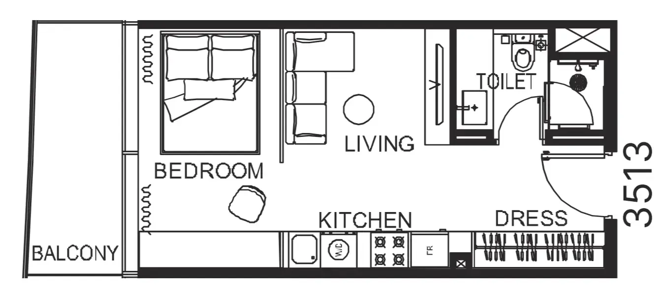0 bedroom Apartments floor plan at The WOW Tower
