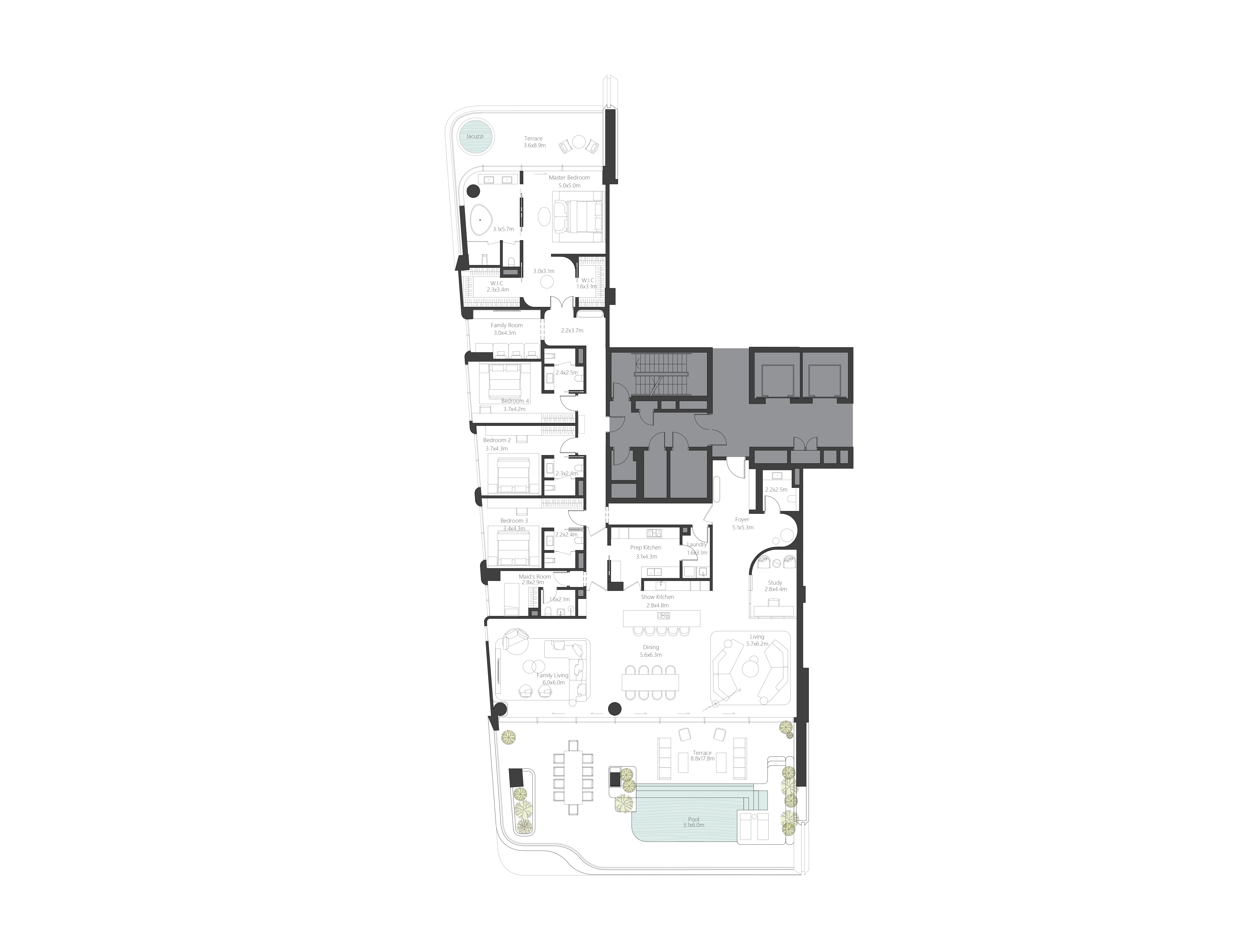 4 bedroom Apartments floor plan at The Alba Residences by Omniyat