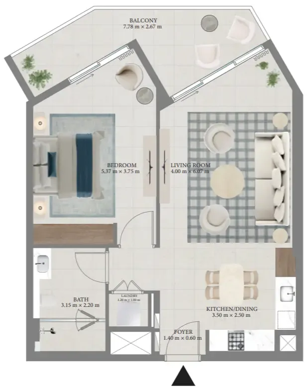 1 bedroom Apartments floor plan at Fior 1