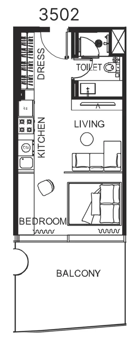 0 bedroom Apartments floor plan at The WOW Tower