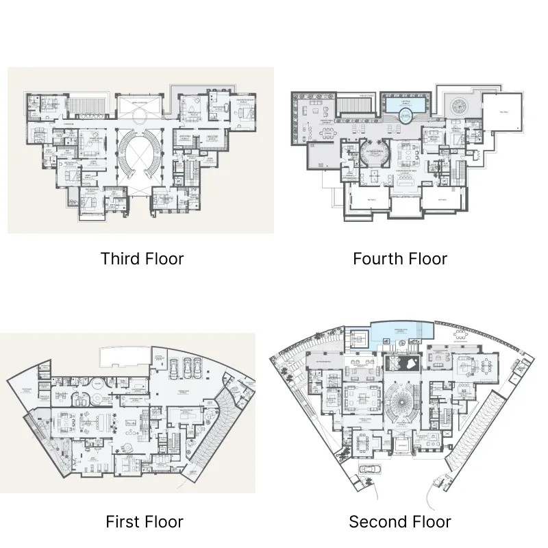 8 bedroom Villa floor plan at Monaco Mansions