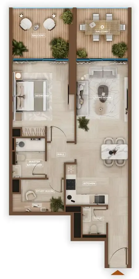 1 bedroom Apartments floor plan at Sky Hills Astra