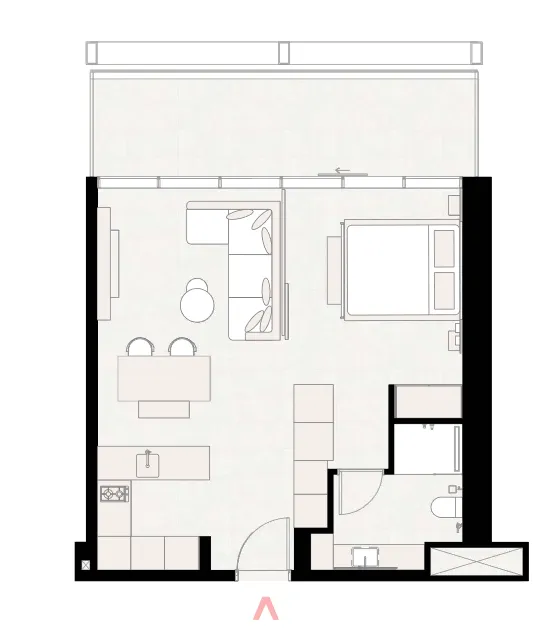 1 bedroom Apartments floor plan at UPSIDE Living