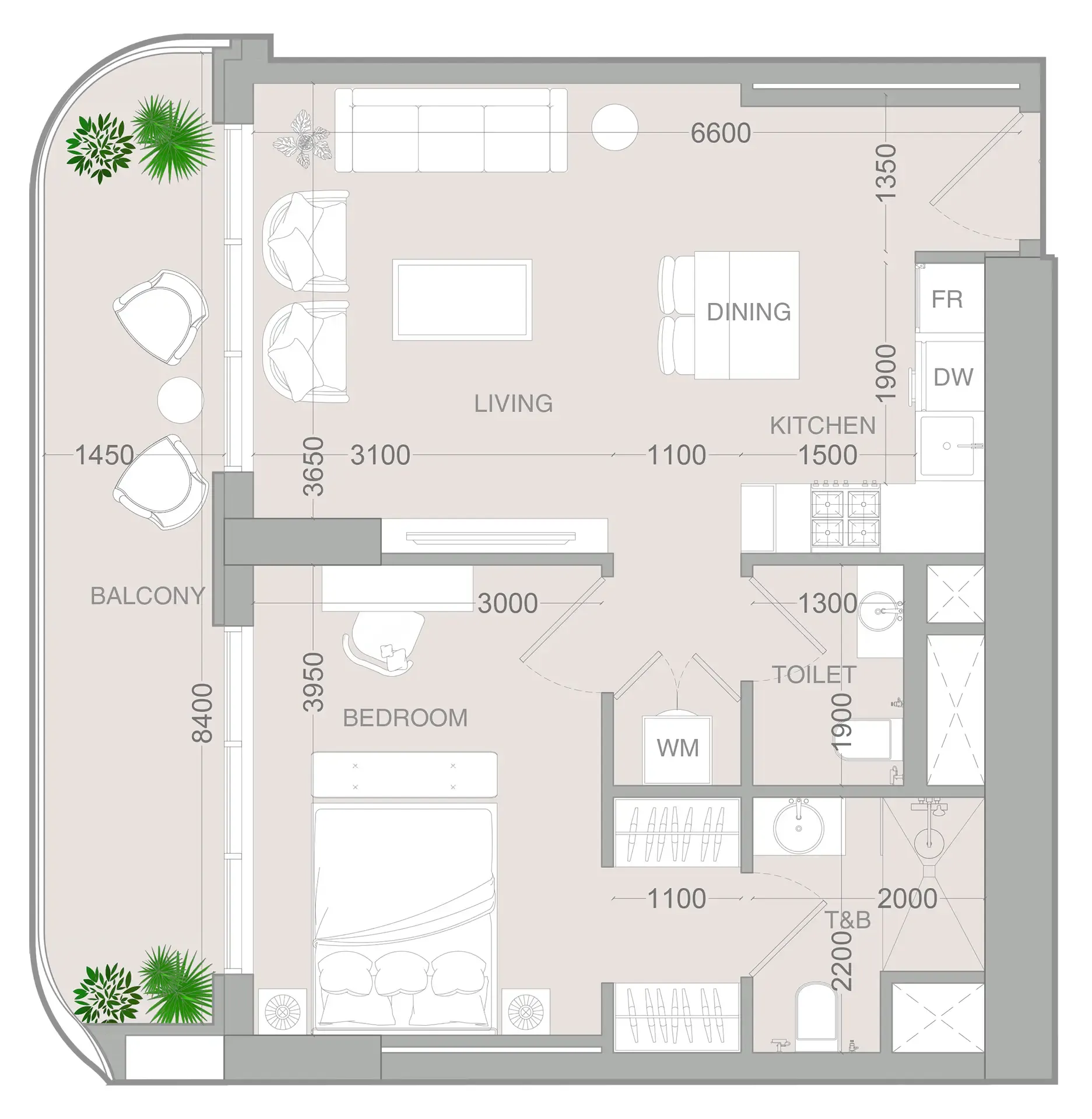 1 bedroom Apartments floor plan at ALTA V1EW
