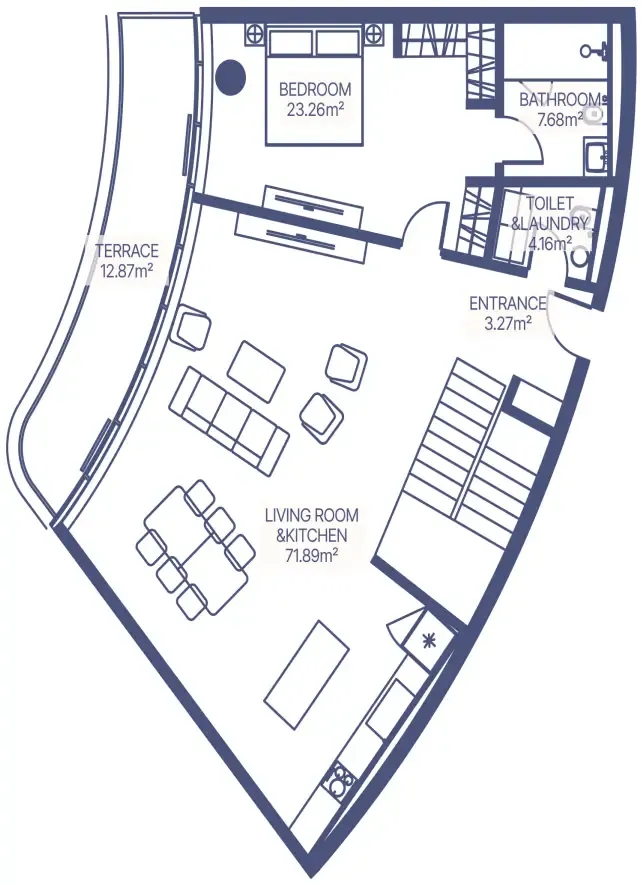 3 bedroom Apartments floor plan at Gianfranco Ferre Residences