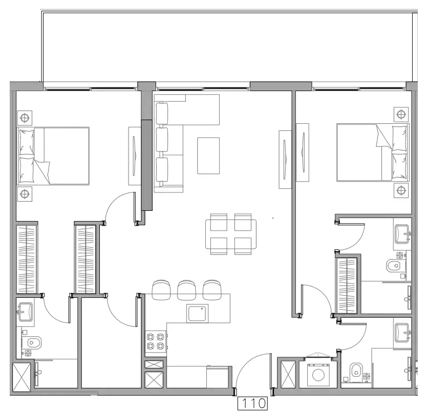 2 bedroom Apartments floor plan at Trevino