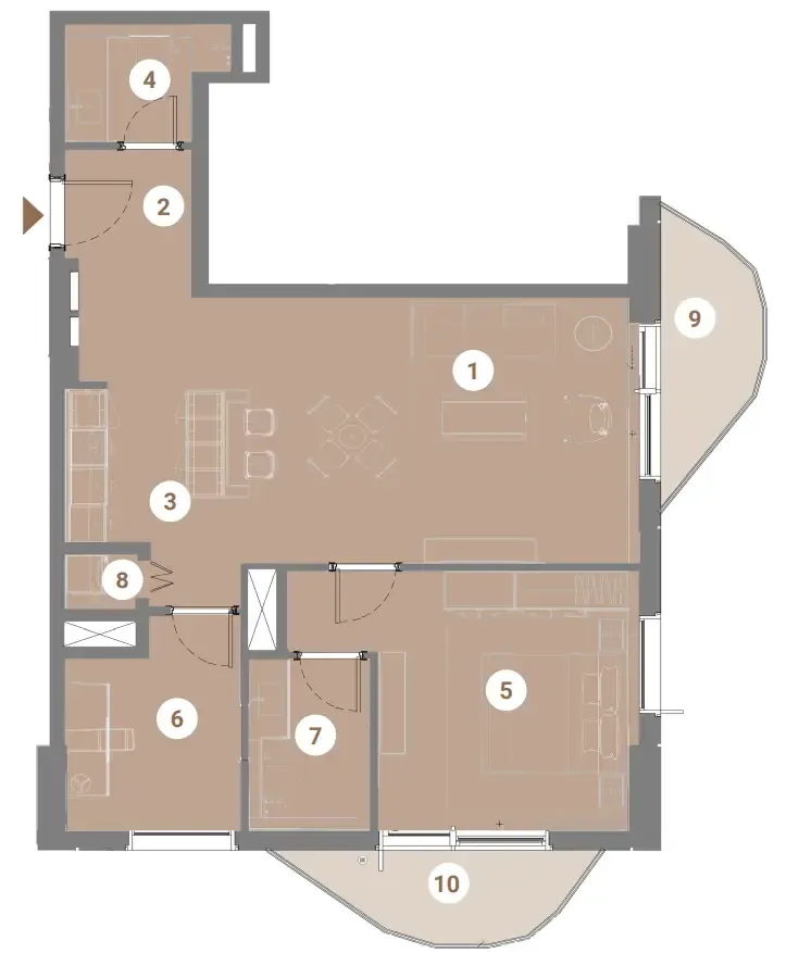 1 bedroom Apartments floor plan at Takaya