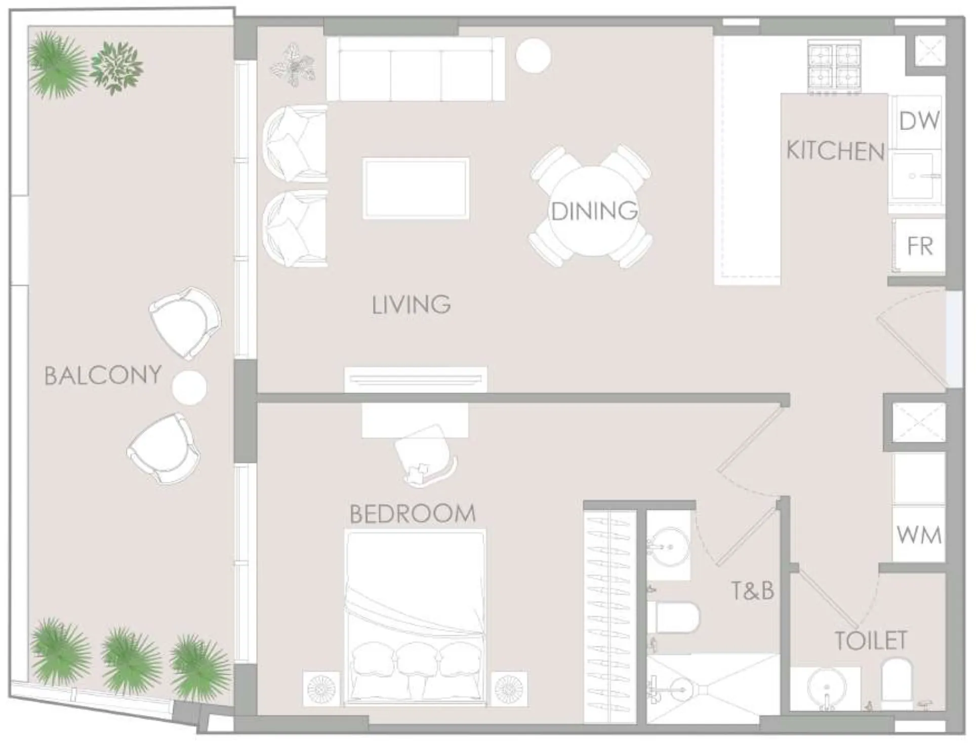 1 bedroom Apartments floor plan at IR1DIAN Park