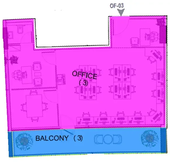  bedroom Office floor plan at Celesto 4