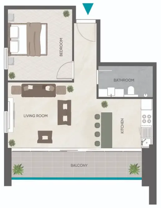 1 bedroom Apartments floor plan at Eden Golf Views 1