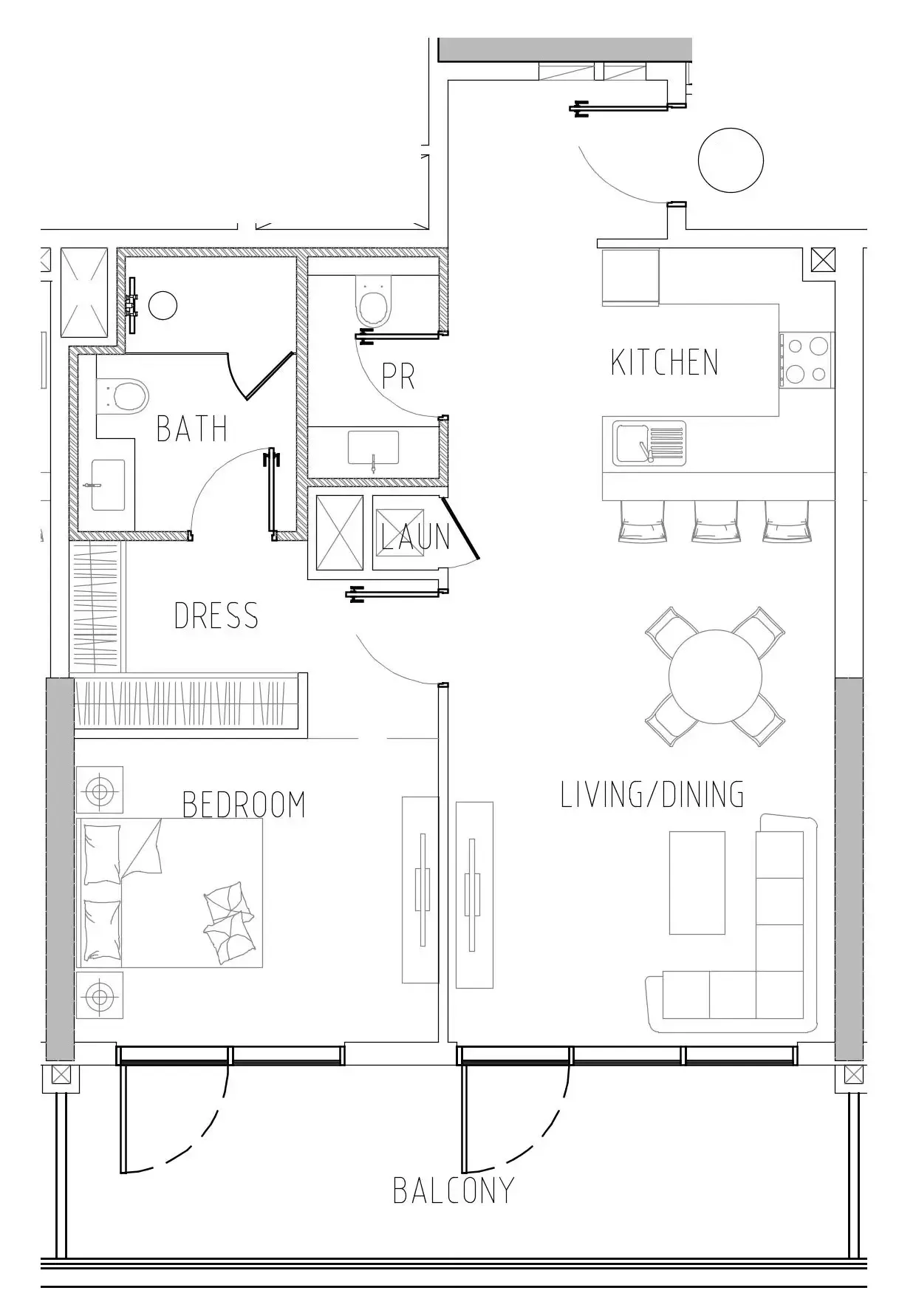 1 bedroom Apartments floor plan at Damac Riverside Views