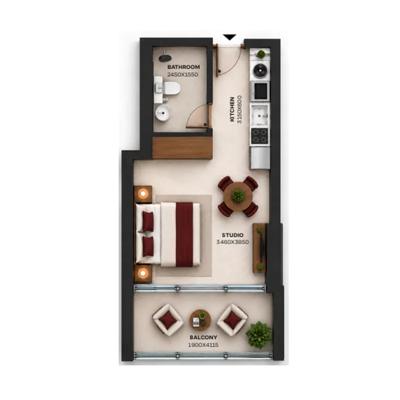 0 bedroom Apartments floor plan at Ashwood Residences