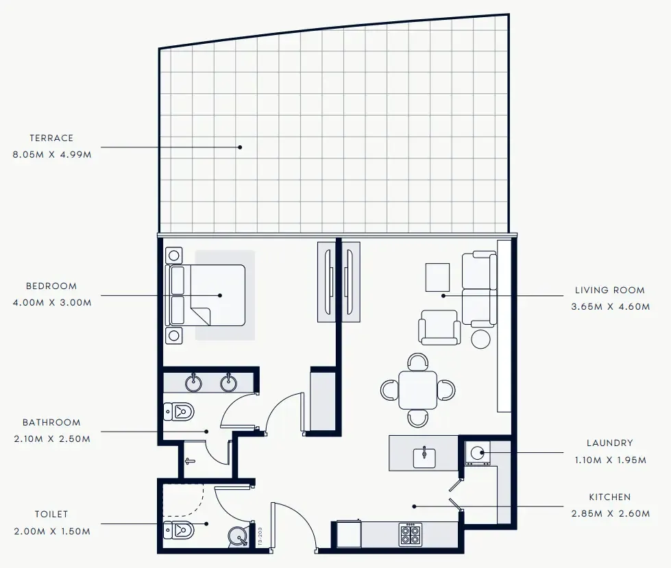 1 bedroom Apartments floor plan at Riviera Rêve
