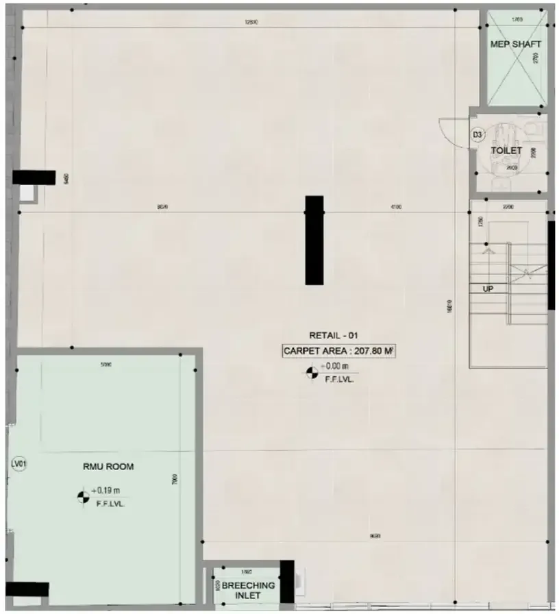  bedroom Retail floor plan at Sky Line by Peace Homes