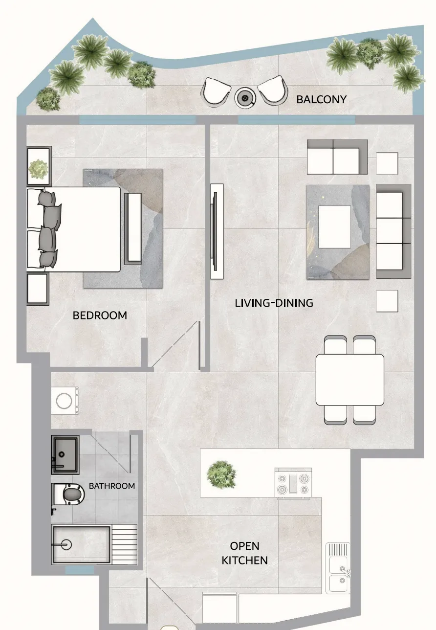 1 bedroom Apartments floor plan at One 678 Residences