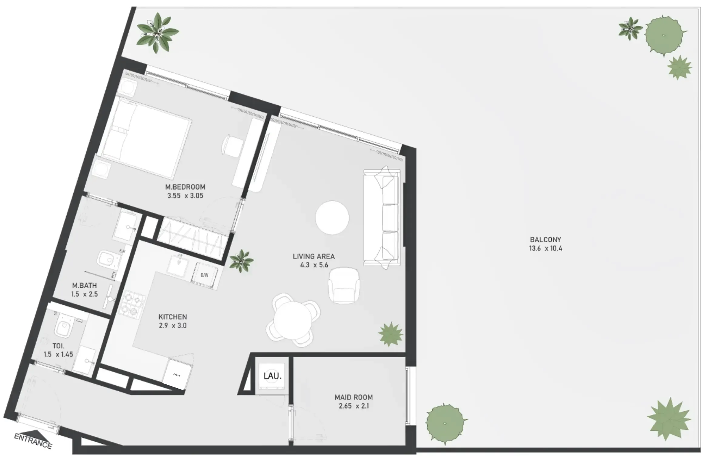 1 bedroom Apartments floor plan at Ayami Residence