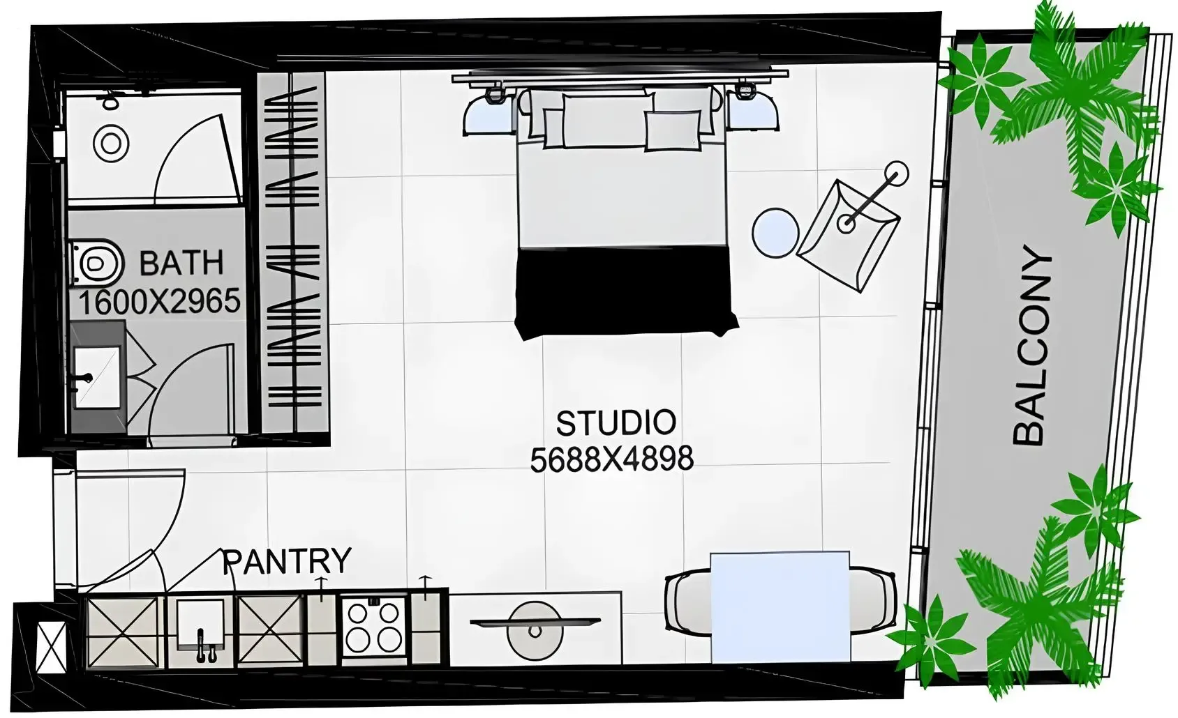 0 bedroom Apartments floor plan at The Community Sports Arena