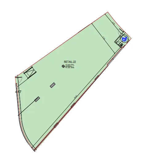  bedroom Retail floor plan at Binghatti Flare