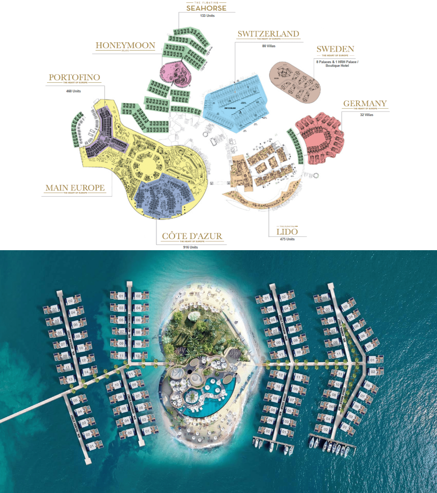 The Heart of Europe - Honeymoon Island and The Floating Seahorse master plan 1