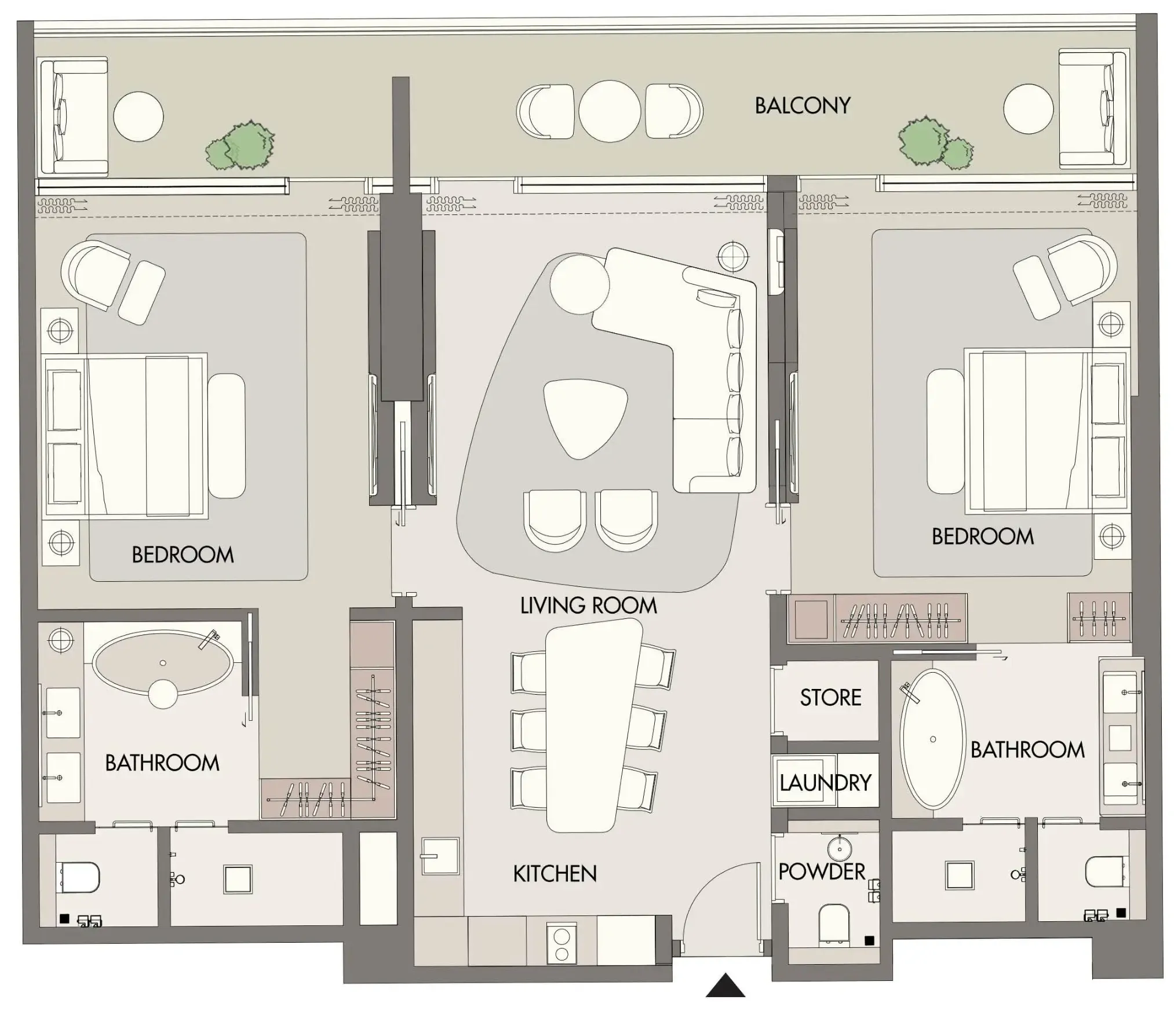 2 bedroom Apartments floor plan at W Hotels and Residences Al Marjan