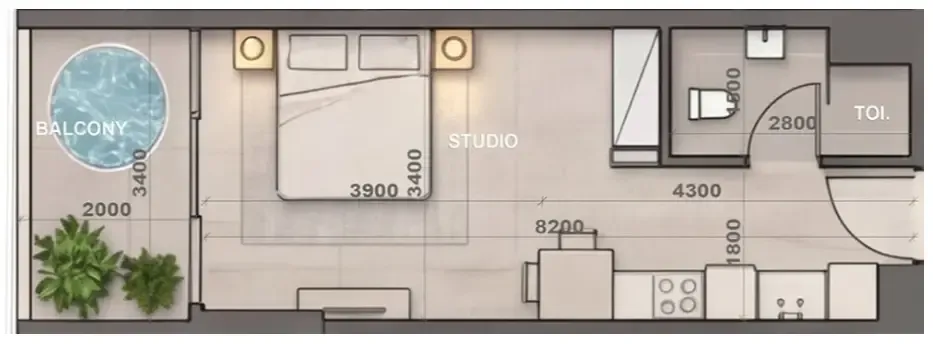 0 bedroom Apartments floor plan at Sky Harmony