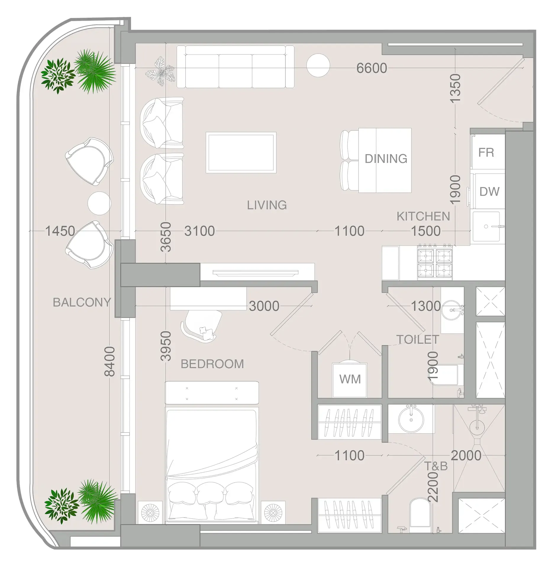 1 bedroom Apartments floor plan at ALTA V1EW
