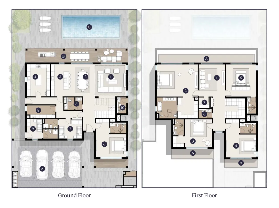 5 bedroom Villa floor plan at Wadeem Gardens