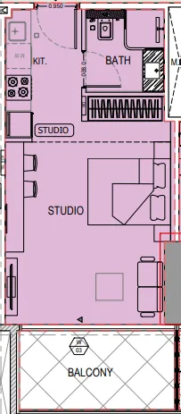 0 bedroom Apartments floor plan at Binghatti Apex