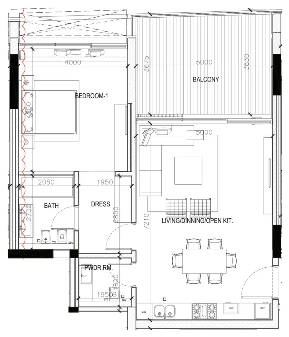 1 bedroom Apartments floor plan at Al Zorah Seaside Hills