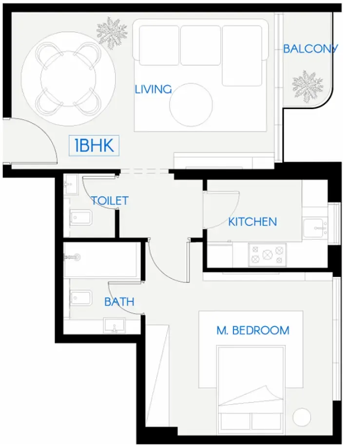 1 bedroom Apartments floor plan at Celestara Residences