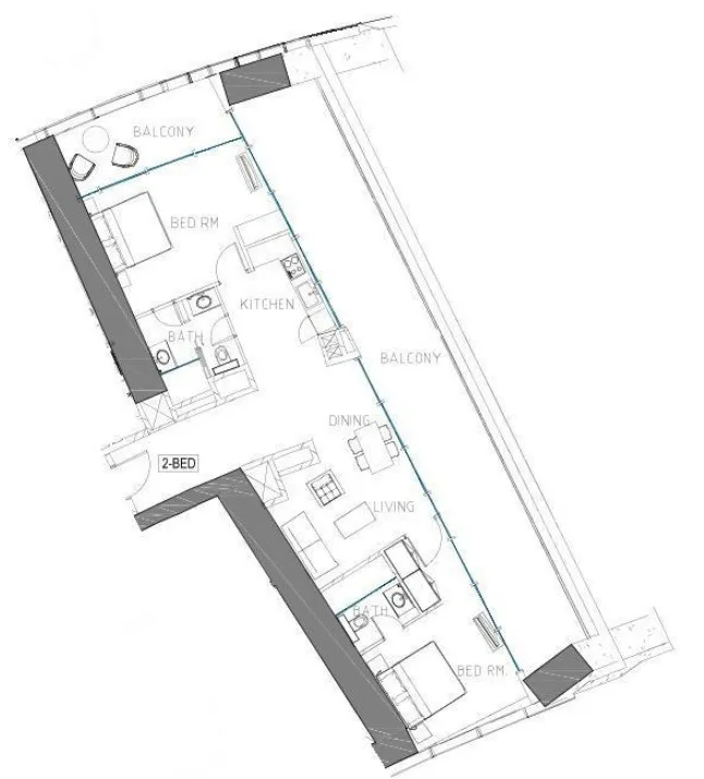 2 bedroom Apartments floor plan at Safa Two de Grisogono