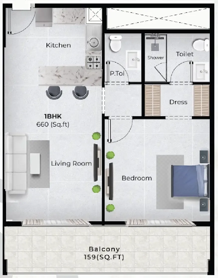 1 bedroom Apartments floor plan at Chapter 02 by Newbury