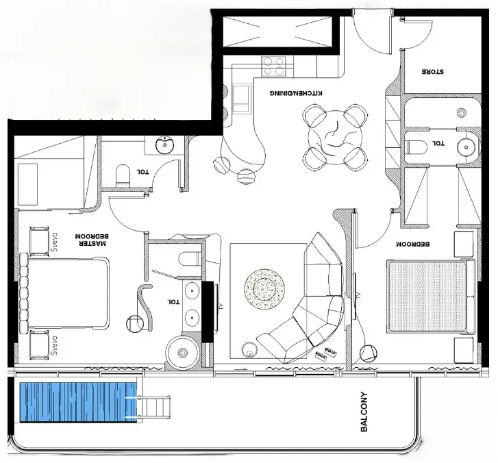 2 bedroom Apartments floor plan at Natuzzi Harmony