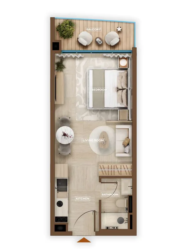 0 bedroom Apartments floor plan at Sky Hills Astra