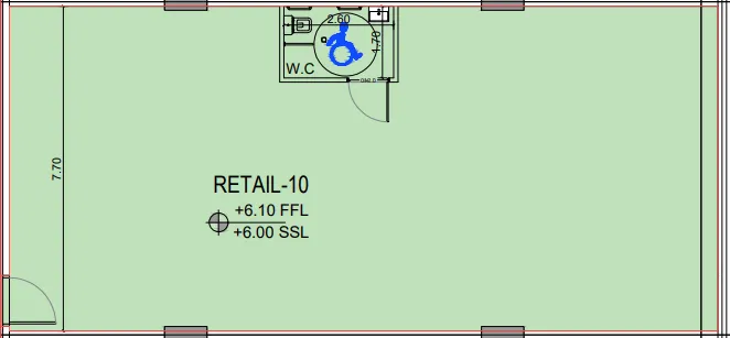  bedroom Retail floor plan at Binghatti Flare