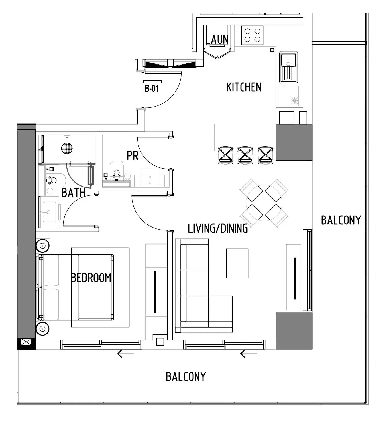 1 bedroom Apartments floor plan at Chelsea Residences